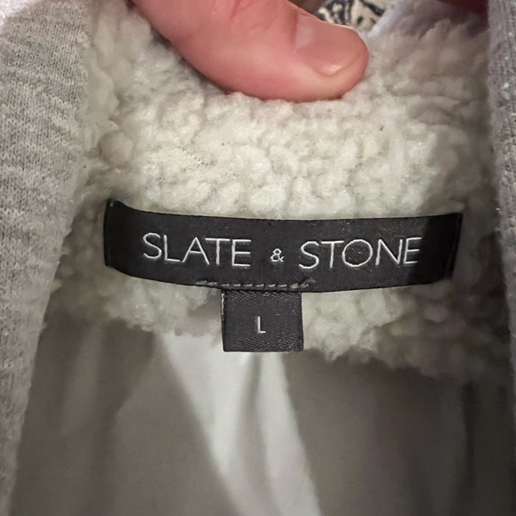 Slate and Stone Men’s Large Sherpa Lined Zipup Hoodie - Picture 3 of 4